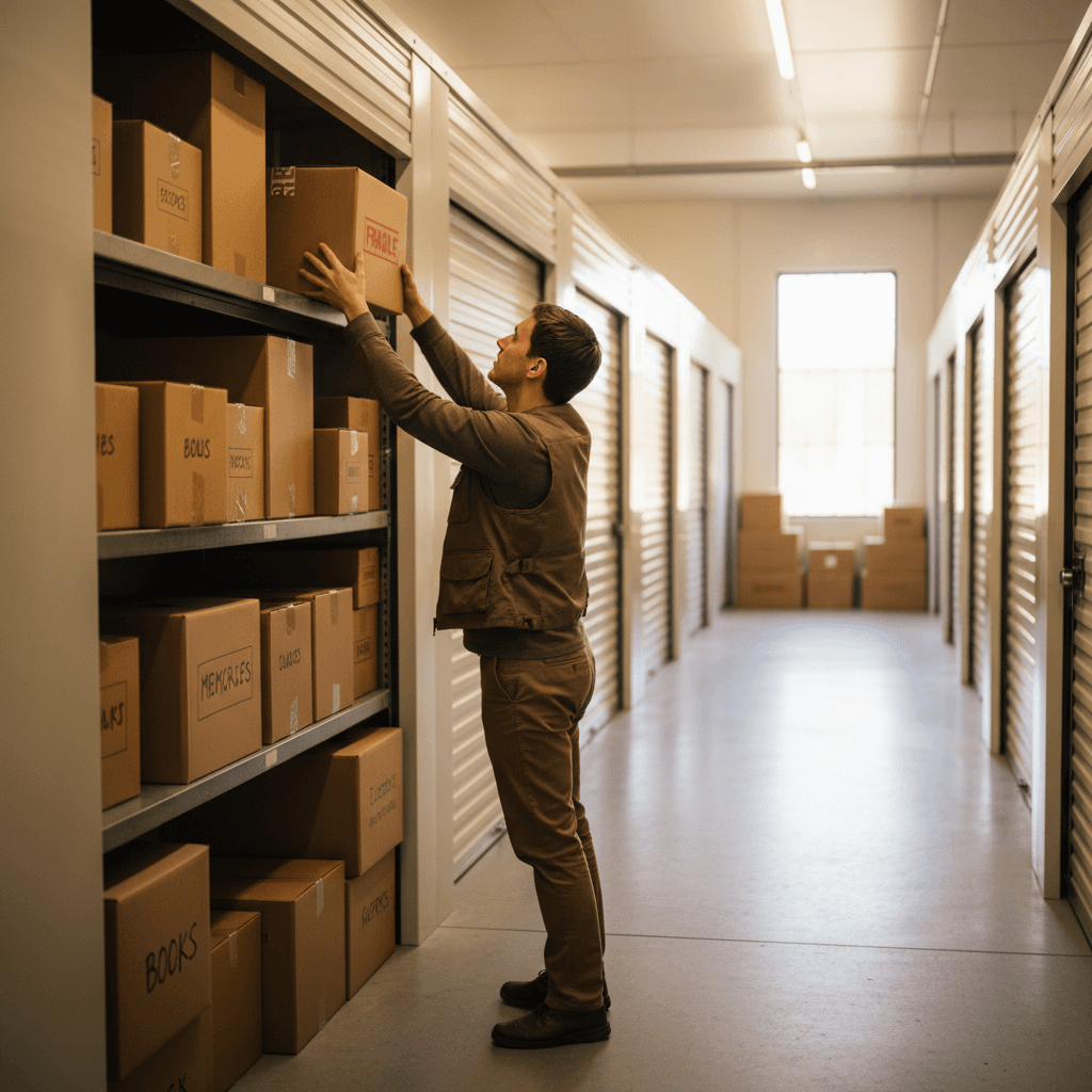 Customer accessing stored items easily